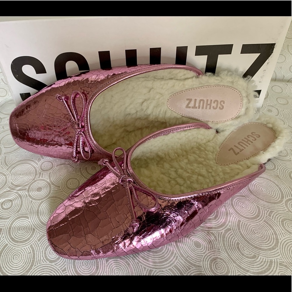 NIB Schutz ‘Evelin’ Metallic Pink Mule 8.5 - Picture 8 of 10